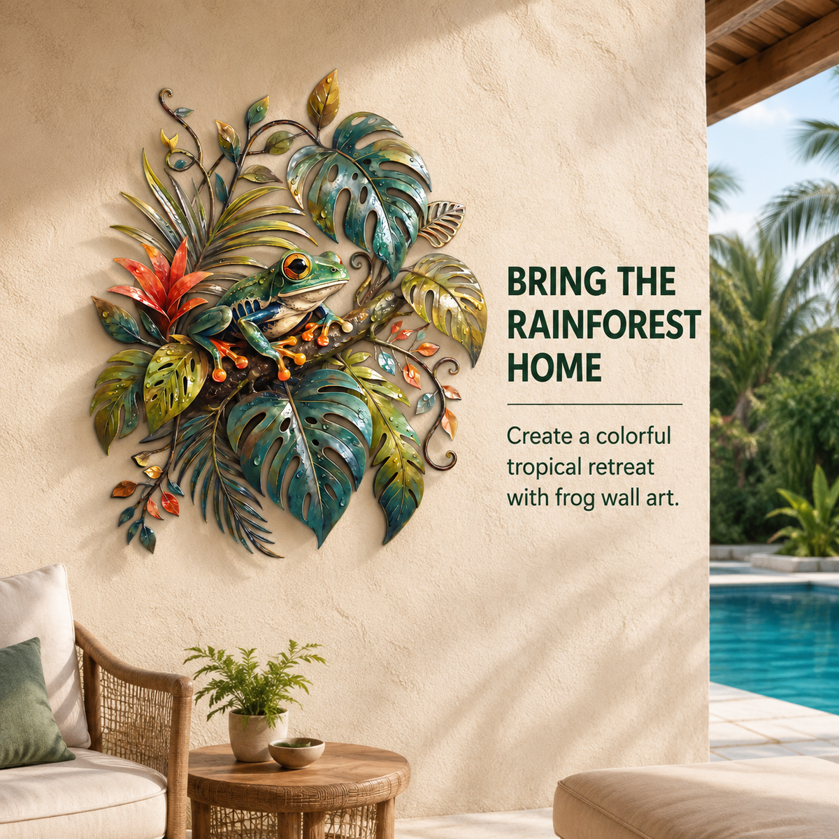 Final Statement - Frog Wall Art Tropical Metal Wall Art Rainforest Wall Art