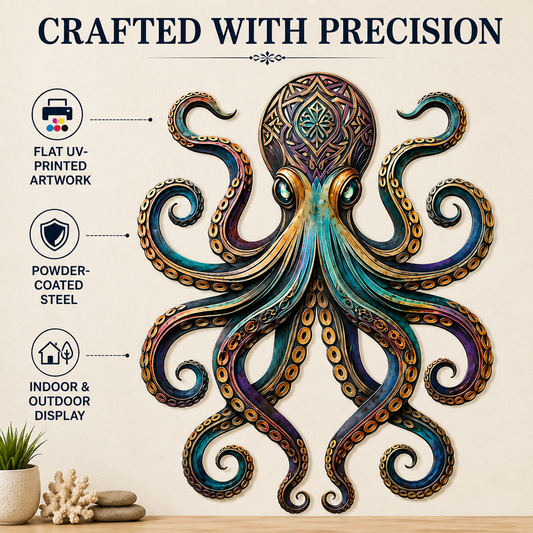 Standard Quality — Octopus Metal Wall Art Octopus Wall Decor Coastal Wall Art
