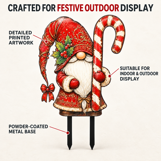 Christmas Gnome Garden Stake 2
