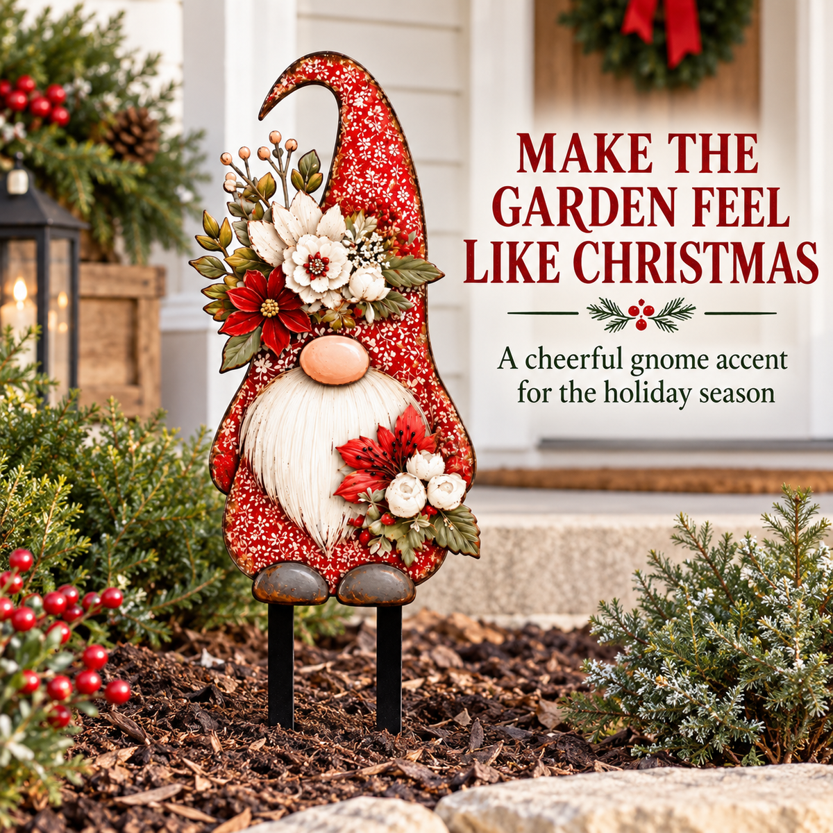 Christmas Gnome Garden Stake
