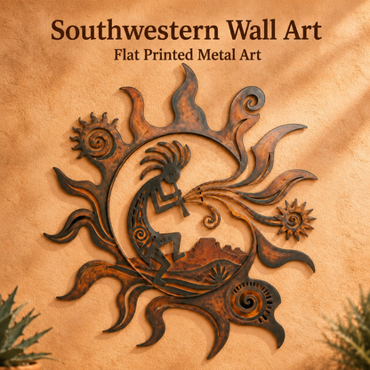 Hero Thumbnail - Kokopelli Metal Wall Art Southwestern Wall Decor Desert Sun Rustic