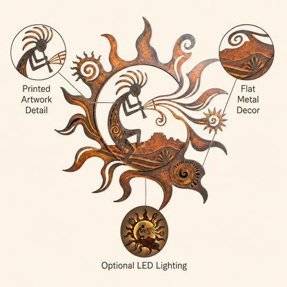 Detail Trust - Kokopelli Metal Wall Art Southwestern Wall Decor Desert Sun Rustic