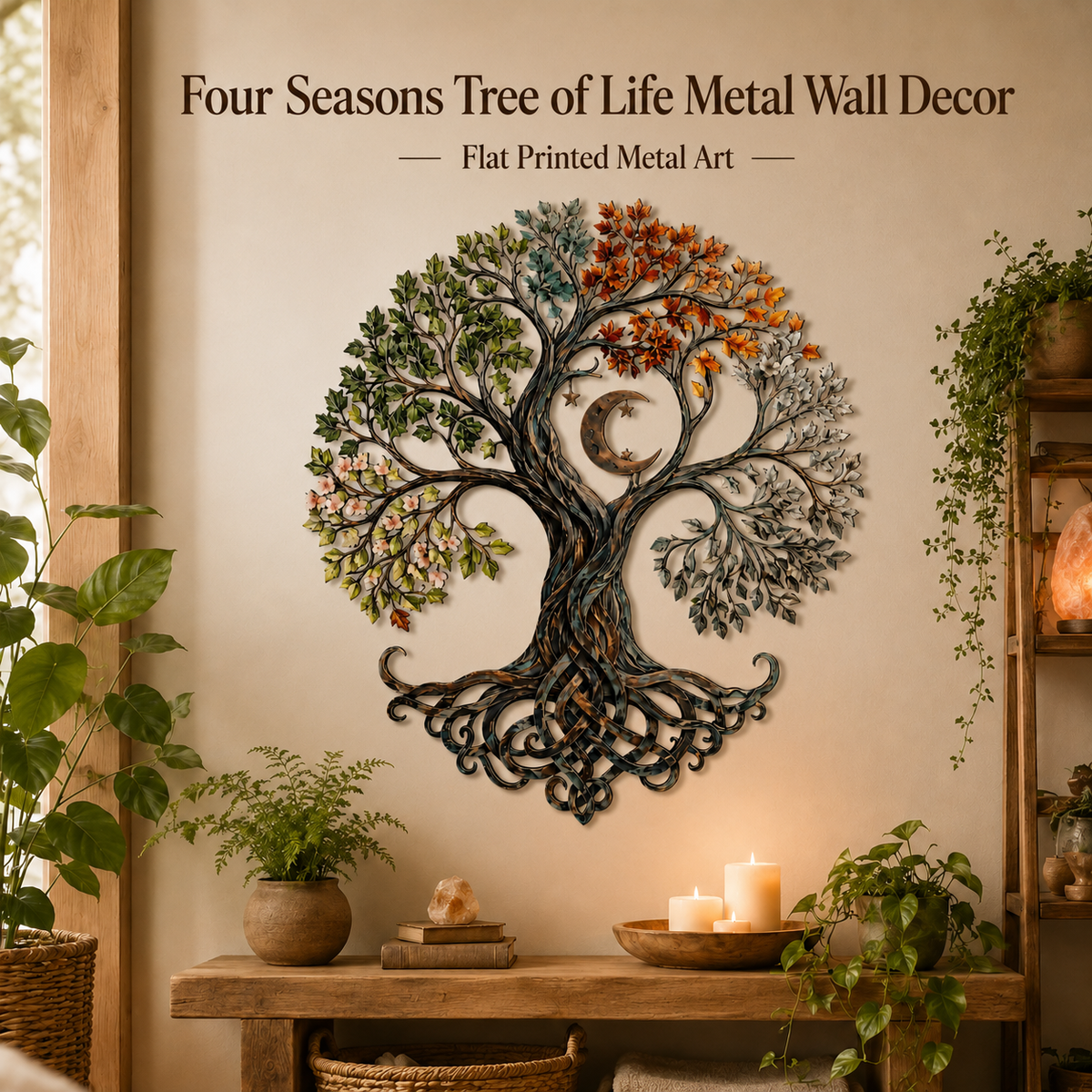 Lifestyle Sales-Close - Tree of Life Metal Wall Art Celtic Four Seasons Tree