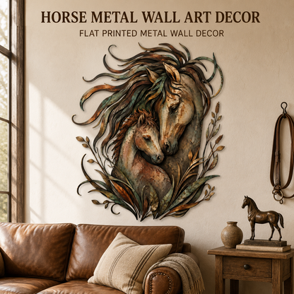 Hero Lifestyle - Horse Metal Wall Art Decor Mare and Foal Wall Art