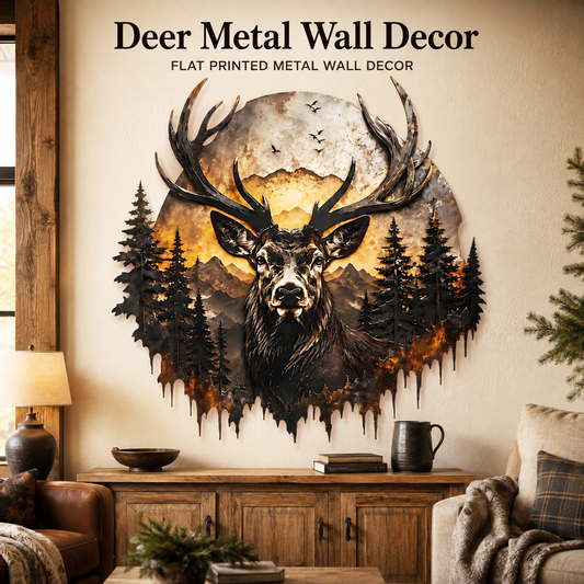 Hero Lifestyle - Deer Metal Wall Decor Mountain Wall Art Wildlife Art Woodland