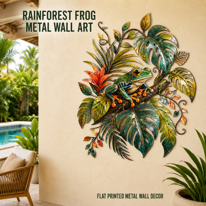 Hero Lifestyle - Frog Wall Art Tropical Metal Wall Art Rainforest Wall Art