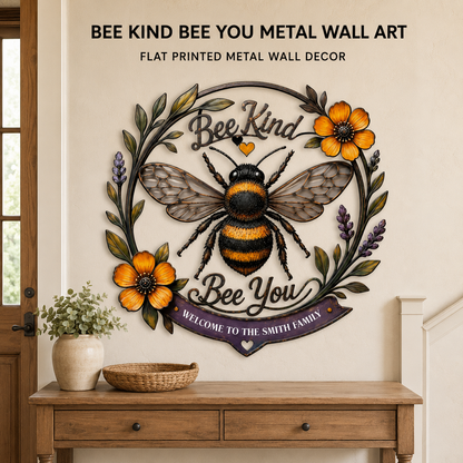 Hero Lifestyle - Bee Kind Bee You Metal Wall Art Decor Personalized Family
