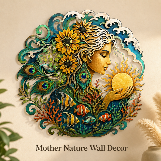 Hero Thumbnail - Mother Ocean Metal Wall Art Ocean Goddess Wall Decor Coastal