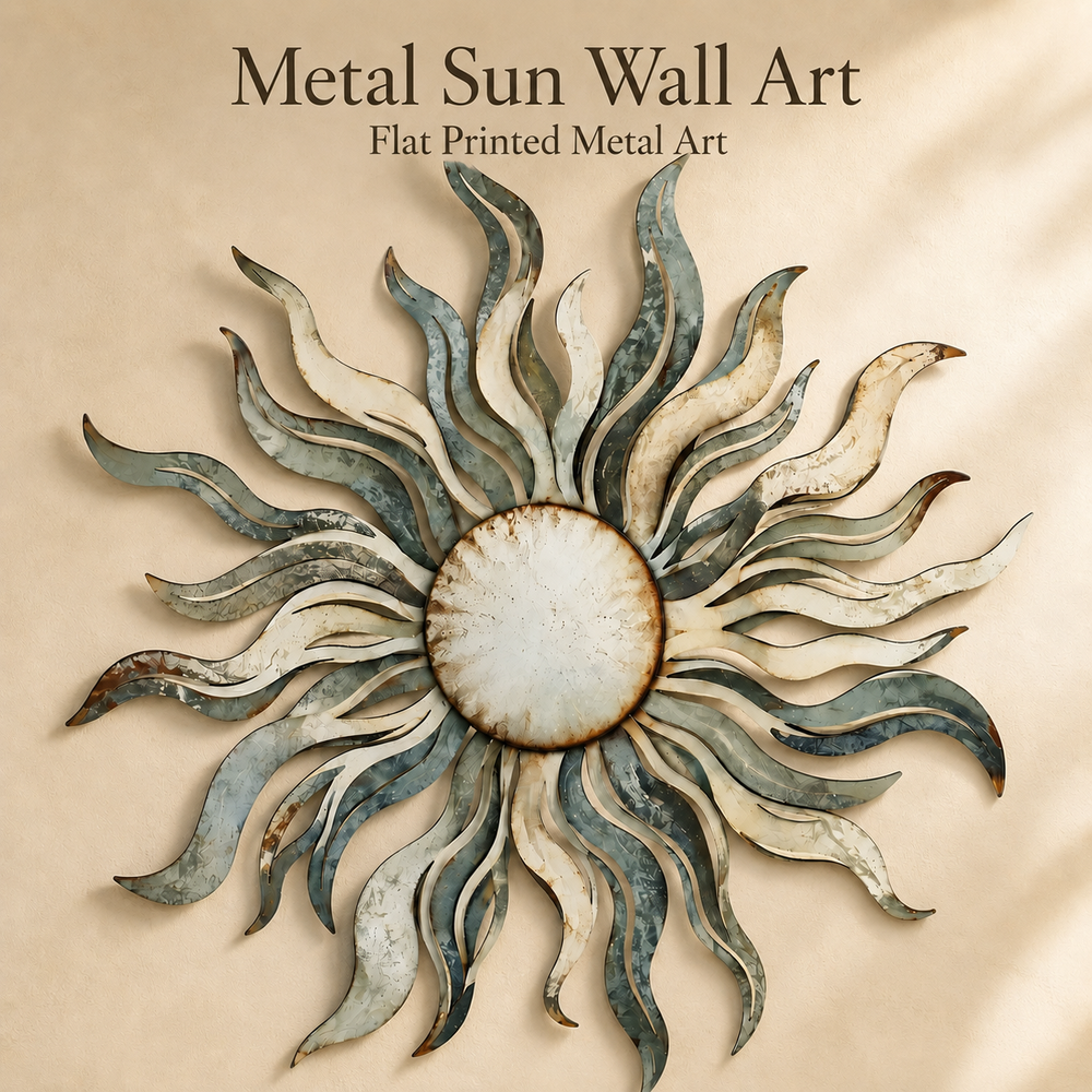 Hero Thumbnail (1) - Sun Metal Wall Art Rustic Celestial Decor Distressed Sun Wall