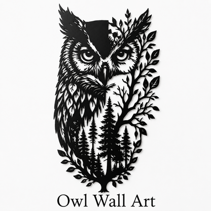 Hero Thumbnail (2) - Owl Metal Wall Art Wildlife Wall Decor Woodland Cabin Decor