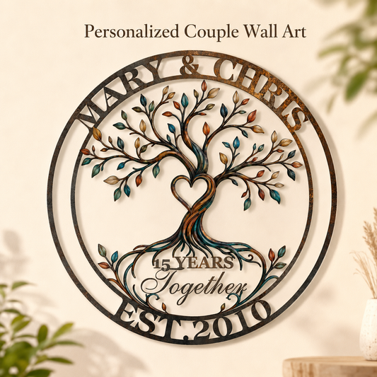 Hero Thumbnail - Personalized Anniversary Gift Custom Couple Name Tree of Life Metal