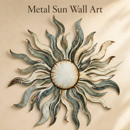 Hero Thumbnail - Sun Metal Wall Art Rustic Celestial Decor Distressed Sun Wall