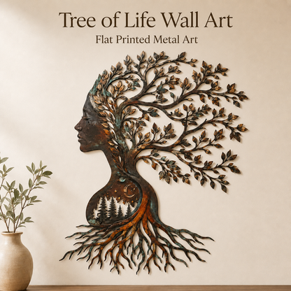 Hero Thumbnail - Woman Tree of Life Metal Wall Art Mother Nature Goddess
