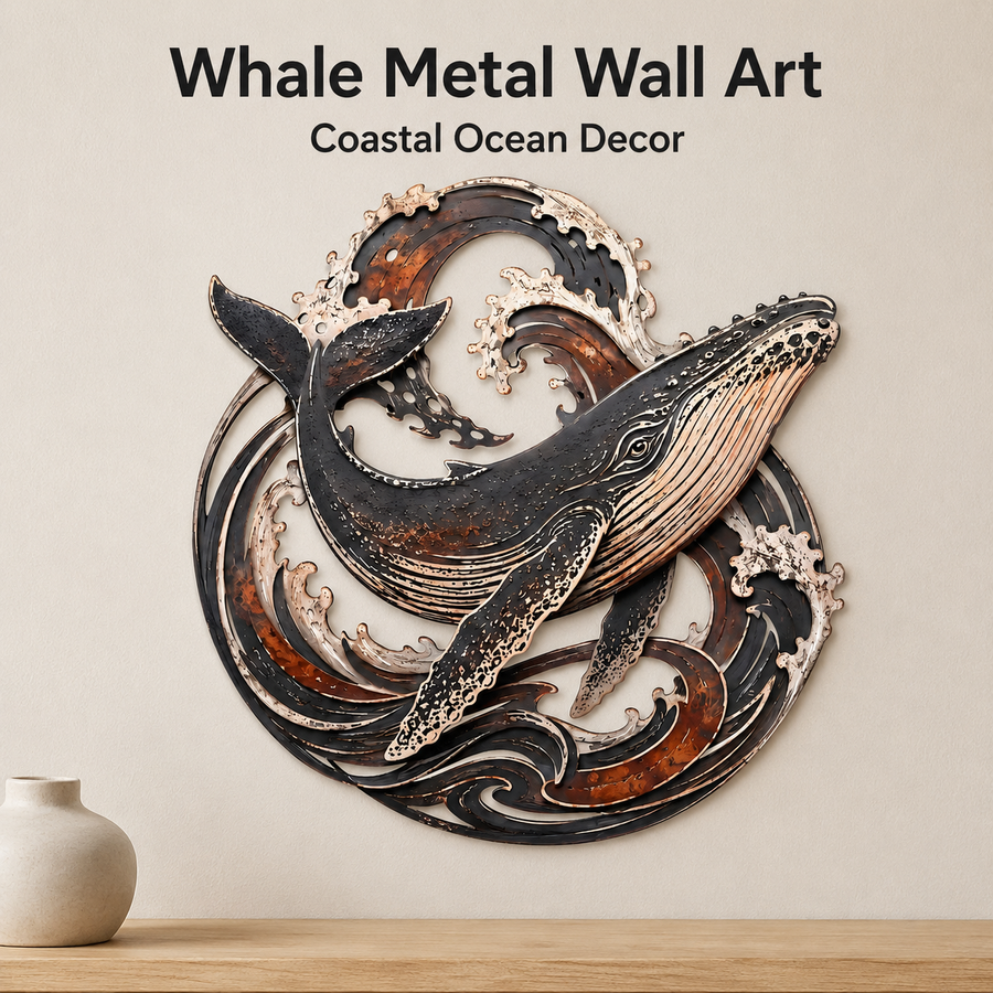 Main Hero — Whale Metal Wall Art Humpback Whale Wall Decor Ocean Wall