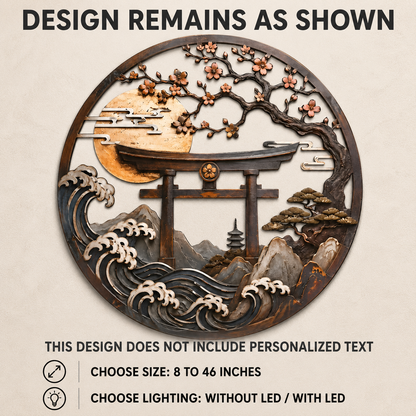 Design Remains As Shown — Torii Gate Metal Wall Art Japanese Wall Art Zen Wall