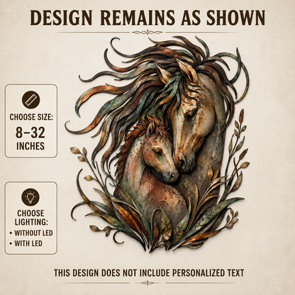 Design Remains As Shown - Horse Metal Wall Art Decor Mare and Foal Wall Art