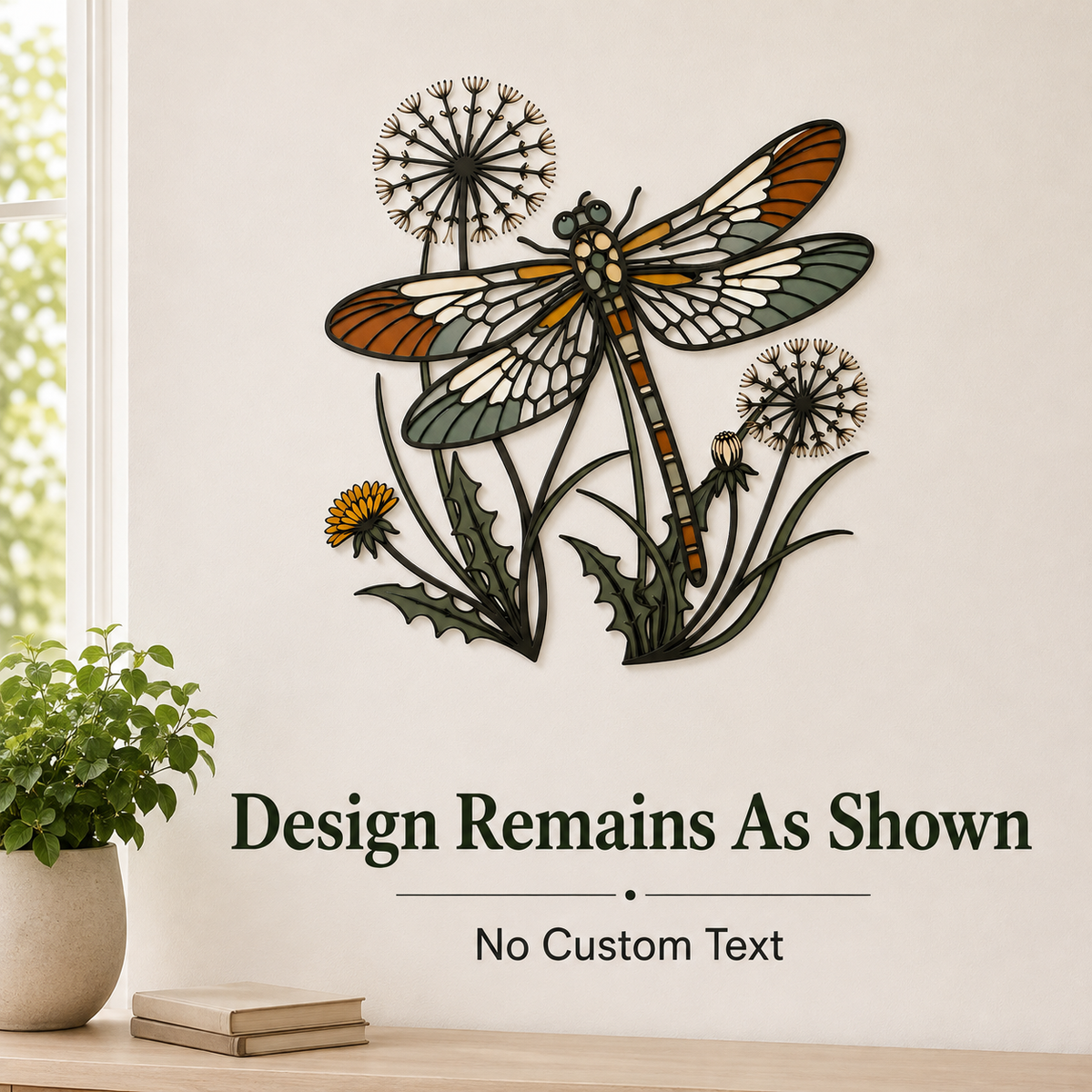 Design Stays As Shown - Dragonfly Wall Art Metal Wall Art Outdoor Wall Art Wildflower