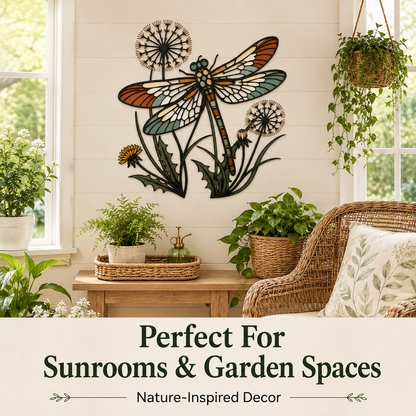 Sunroom Styling - Dragonfly Wall Art Metal Wall Art Outdoor Wall Art Wildflower
