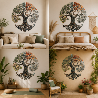 Background Fit 2x2 - Tree of Life Metal Wall Art Celtic Four Seasons Tree