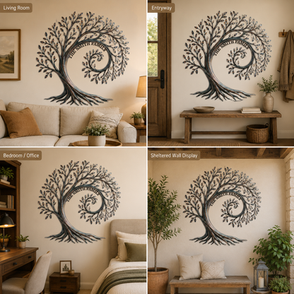Background Fit 2x2 - Personalized Family Tree Metal Wall Art Custom Family Name Sign