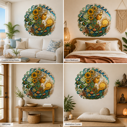 Background Fit 2x2 - Mother Ocean Metal Wall Art Ocean Goddess Wall Decor Coastal