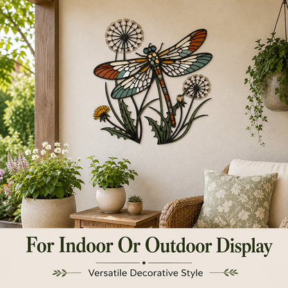 Indoor Outdoor Use - Dragonfly Wall Art Metal Wall Art Outdoor Wall Art Wildflower