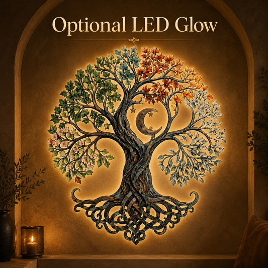 LED Hero Main Image - Tree of Life Metal Wall Art Celtic Four Seasons Tree