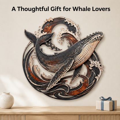 Gift Intent — Whale Metal Wall Art Humpback Whale Wall Decor Ocean Wall