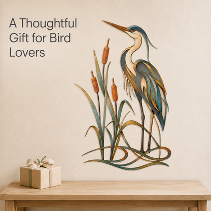Gift Intent — Heron Metal Wall Art Blue Heron Wall Decor Great Blue