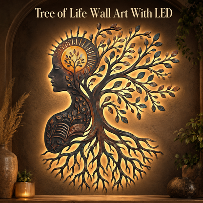 LED Hero Main Image - Tree of Knowledge Metal Wall Art Human Mind Brain Art