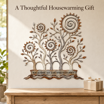 Gift Intent - Custom Family Tree Metal Wall Art Decor Personalized Family Name