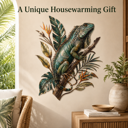 Giftable Decor - Iguana Metal Wall Art Tropical Lizard Wall Decor Jungle Animal
