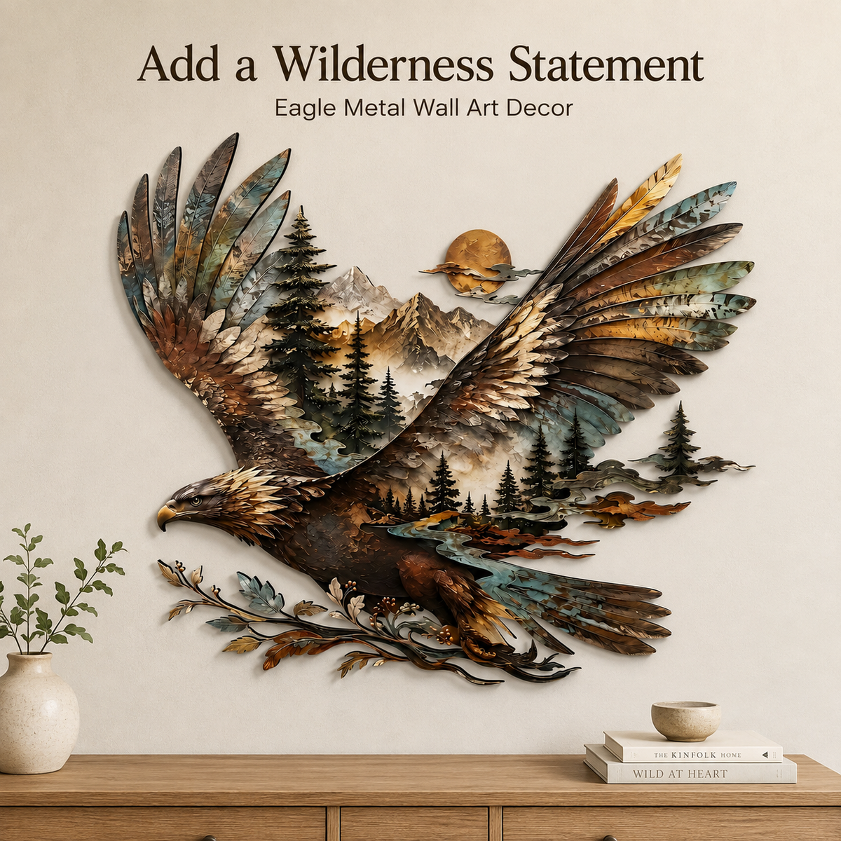 Closing Statement - Bald Eagle Metal Wall Art Eagle Wall Decor Mountain Wildlife