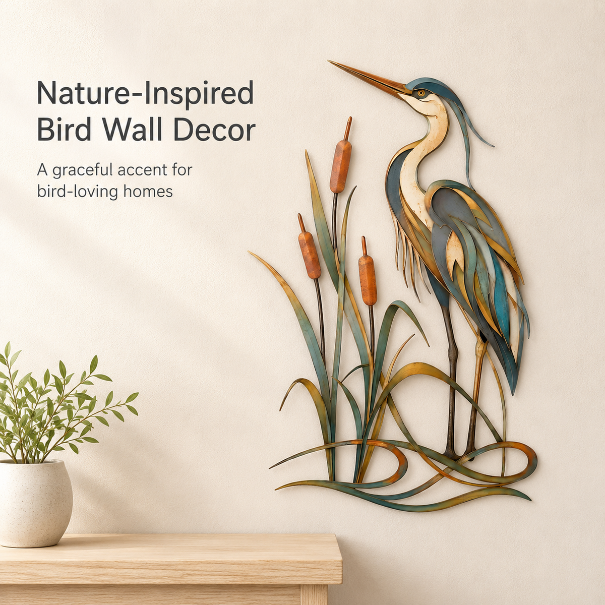 Final Brand Statement — Heron Metal Wall Art Blue Heron Wall Decor Great Blue
