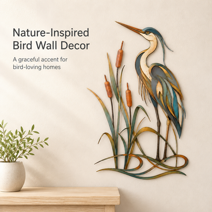 Final Brand Statement — Heron Metal Wall Art Blue Heron Wall Decor Great Blue