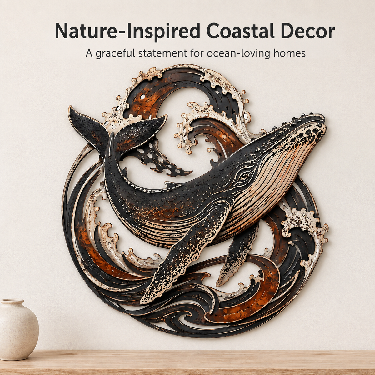 Final Statement — Whale Metal Wall Art Humpback Whale Wall Decor Ocean Wall