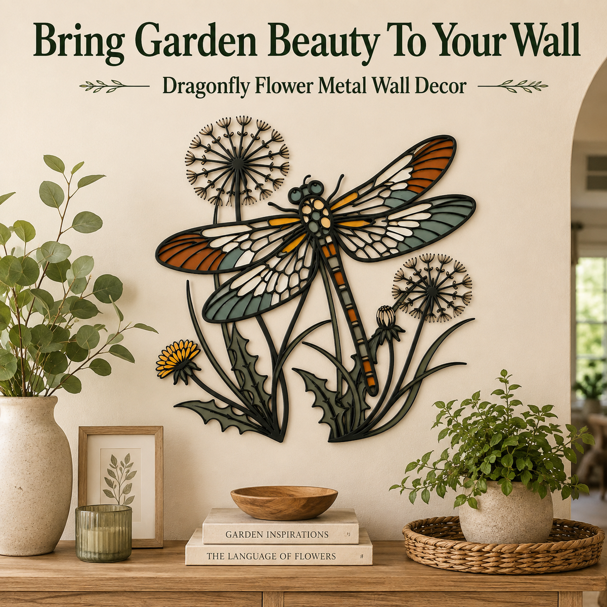 Final Statement - Dragonfly Wall Art Metal Wall Art Outdoor Wall Art Wildflower