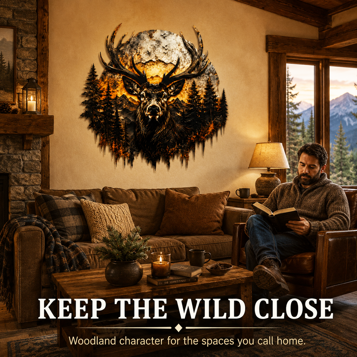 Final Statement - Deer Metal Wall Decor Mountain Wall Art Wildlife Art Woodland