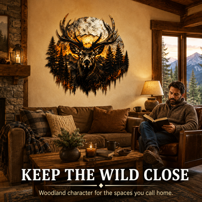 Final Statement - Deer Metal Wall Decor Mountain Wall Art Wildlife Art Woodland