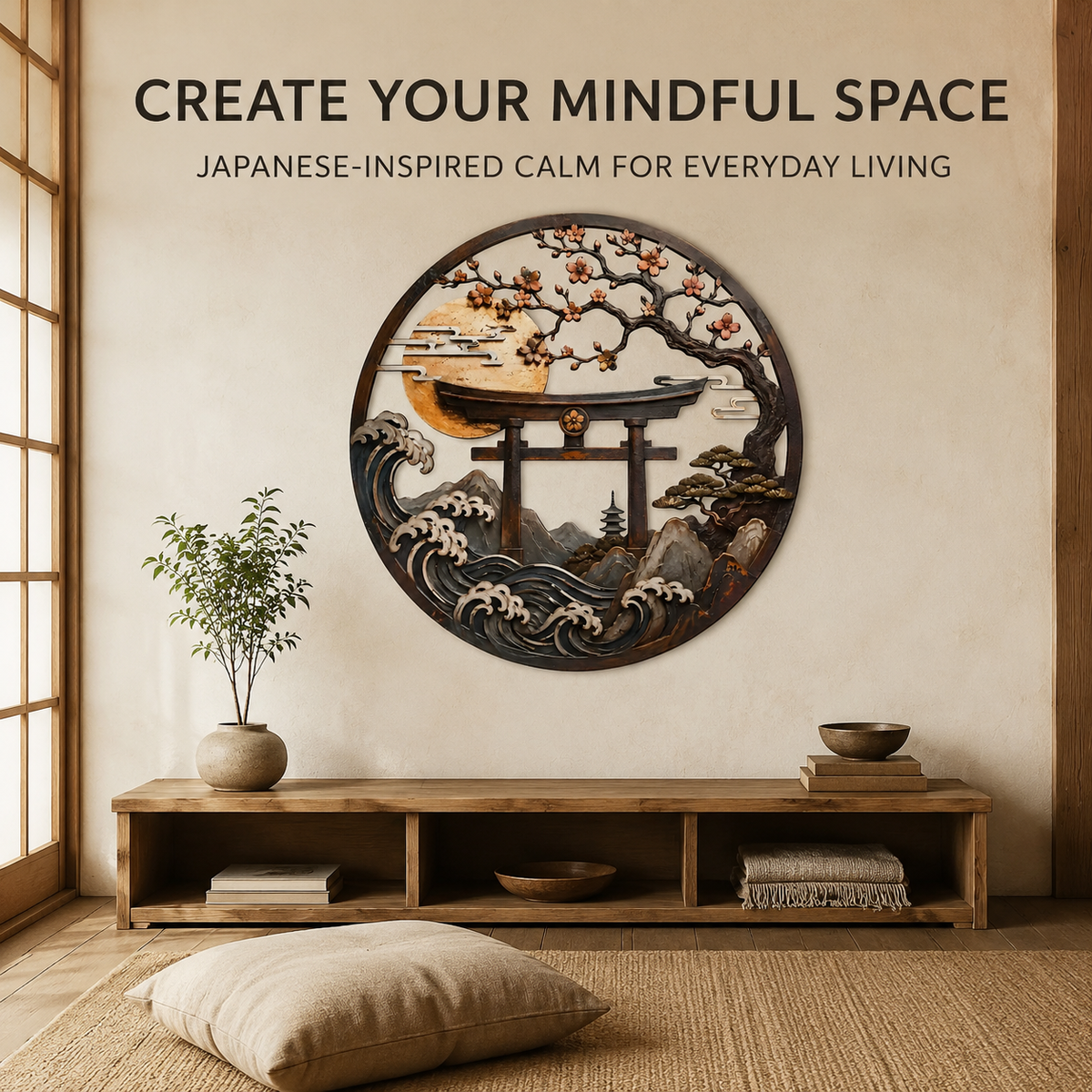 Final Statement — Torii Gate Metal Wall Art Japanese Wall Art Zen Wall