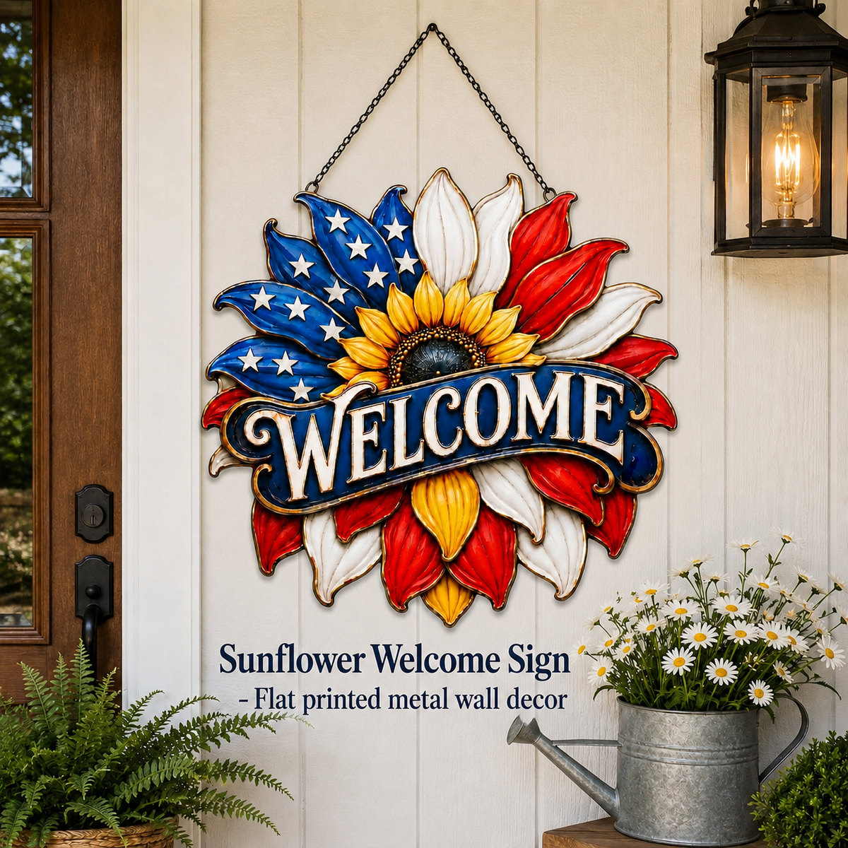 update - Welcome Metal Wall Art Sunflower Welcome Sign Patriotic Wall Decor
