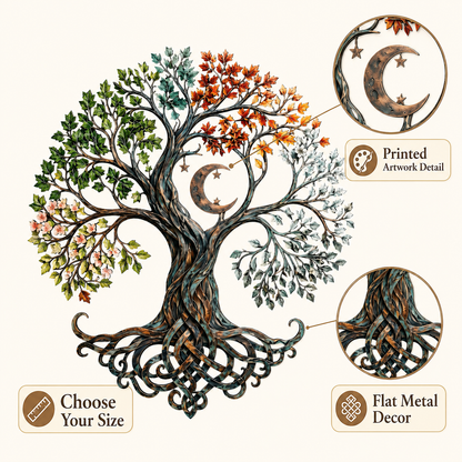 Detail Trust - Tree of Life Metal Wall Art Celtic Four Seasons Tree