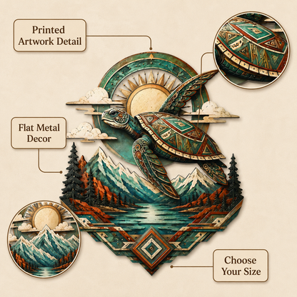 Detail Trust - Sea Turtle Metal Wall Art Southwestern Wildlife Decor Mountain Lake