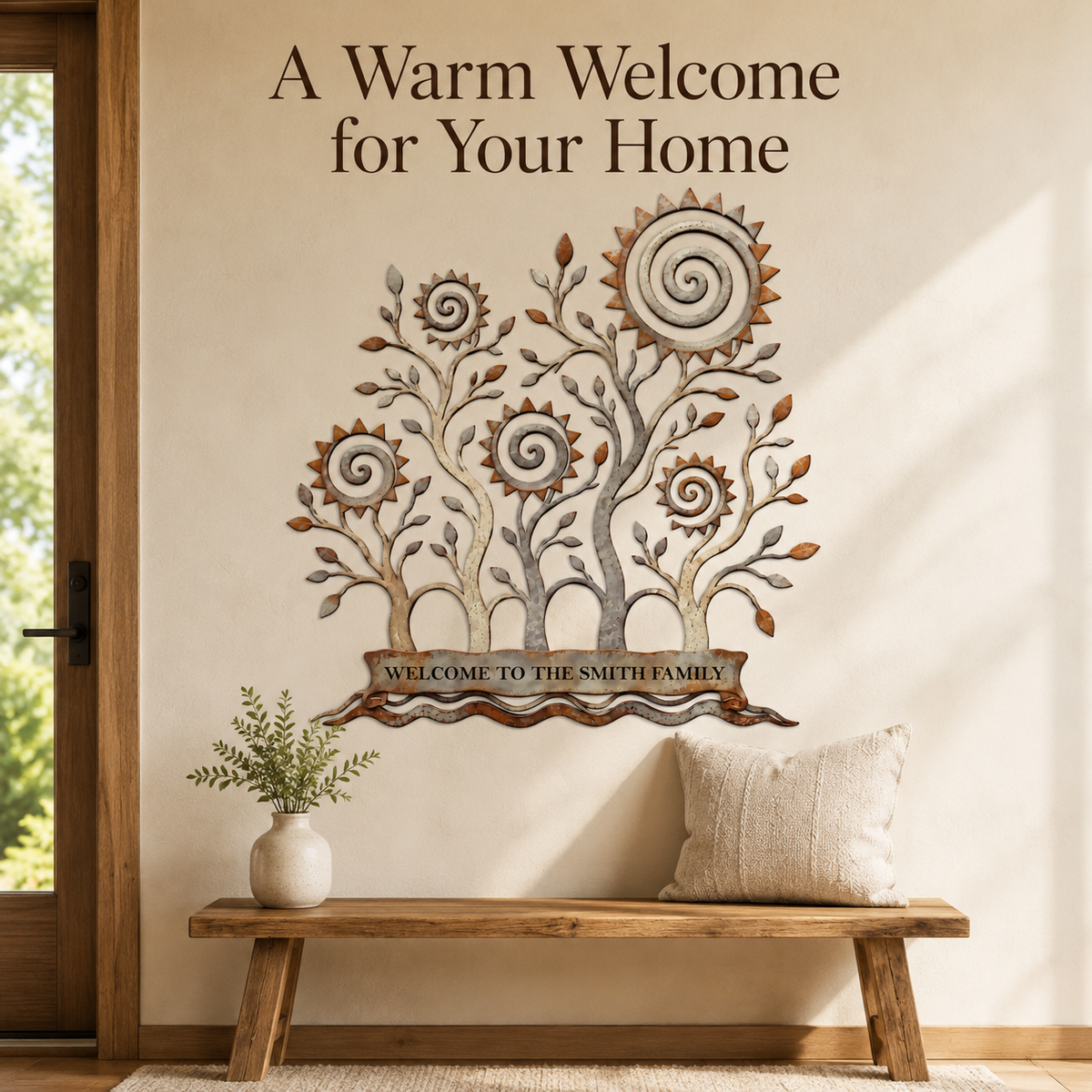 Primary Lifestyle - Custom Family Tree Metal Wall Art Decor Personalized Family Name