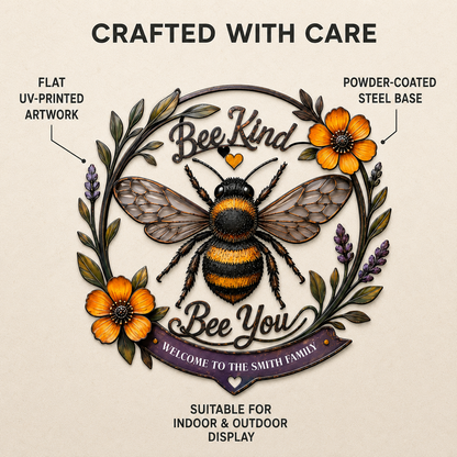 Standard Quality - Bee Kind Bee You Metal Wall Art Decor Personalized Family