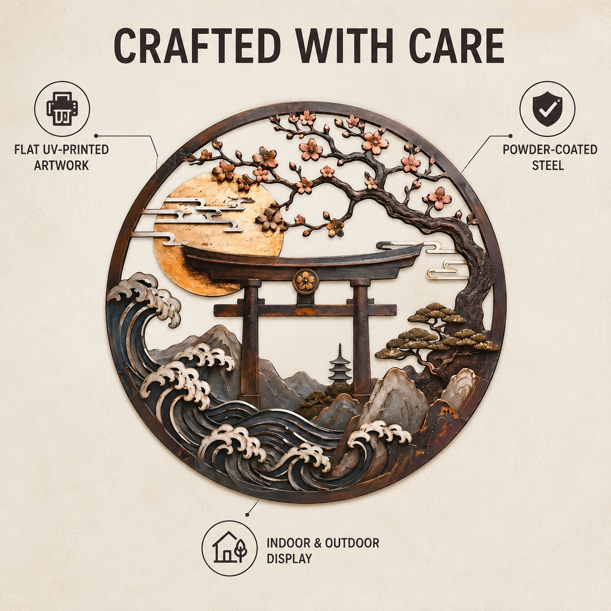 Standard Quality — Torii Gate Metal Wall Art Japanese Wall Art Zen Wall