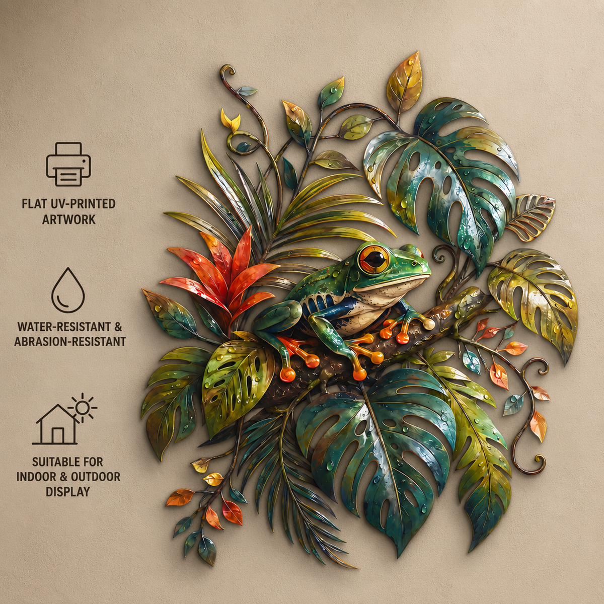Standard Quality - Frog Wall Art Tropical Metal Wall Art Rainforest Wall Art