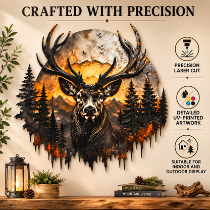 Standard Quality - Deer Metal Wall Decor Mountain Wall Art Wildlife Art Woodland