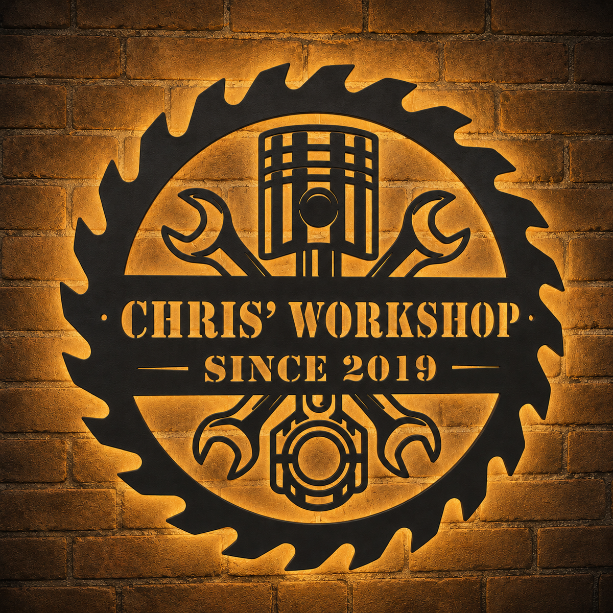 Personalized Grandpa Workshop Metal Sign — Custom Name Gift for Grandfather, Father's Day Garage Decor