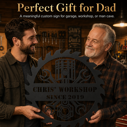 Personalized Grandpa Workshop Metal Sign — Custom Name Gift for Grandfather, Father's Day Garage Decor — main 7